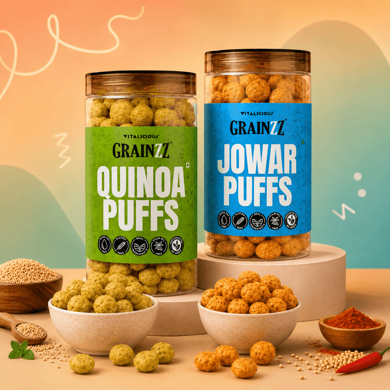 Grainzz Quinoa & Jowar Puffs Combo