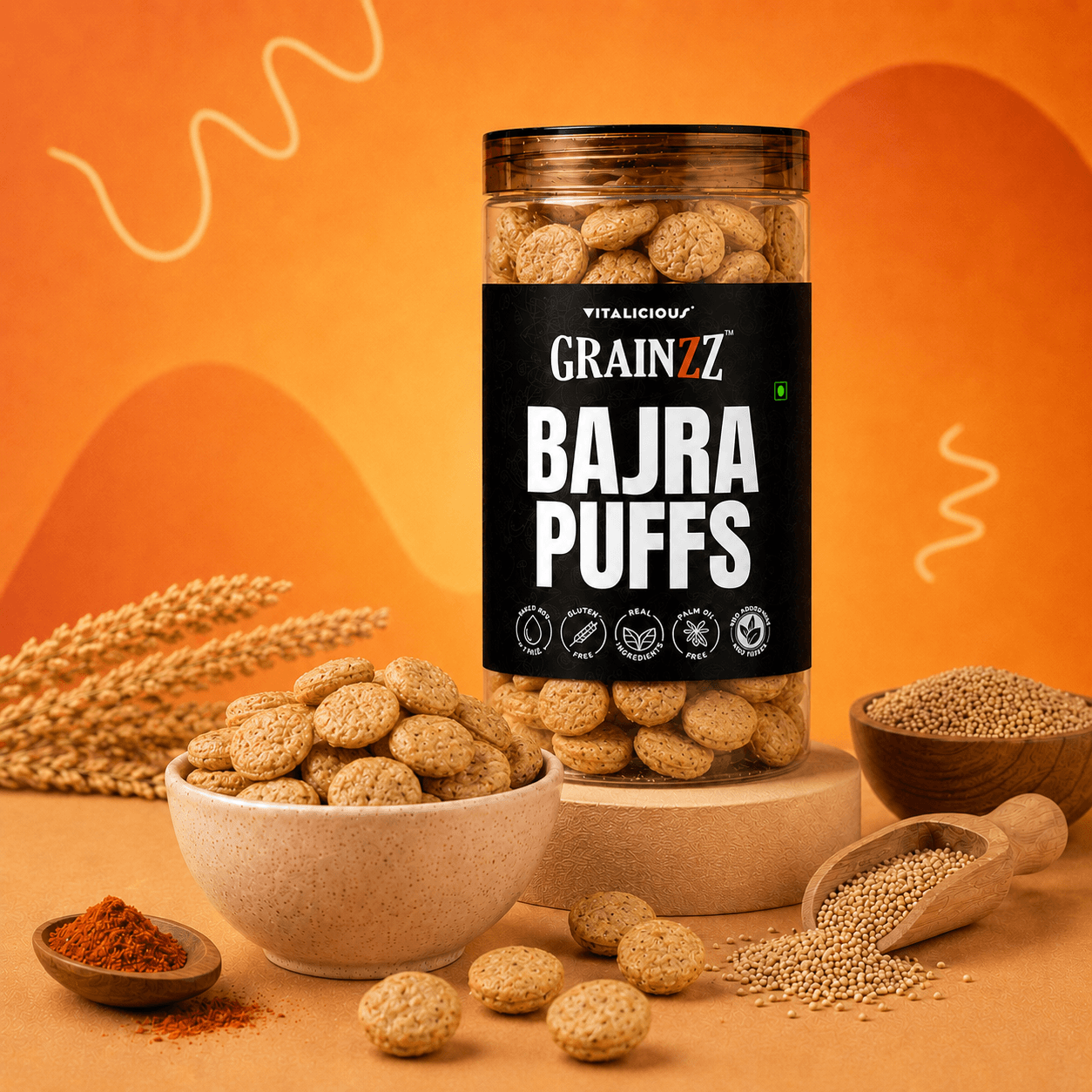 Bajra Puffs (Smoky Barbeque)